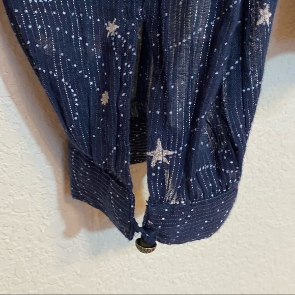 Anthropologie Star Print Cold Shoulder Top - Picture 7 of 7